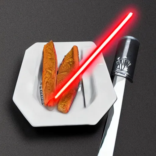 Image similar to lightsaber fork