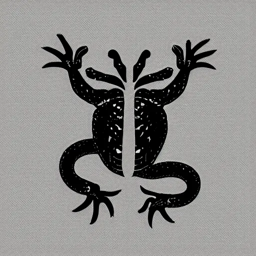 Image similar to vector symbol of a stylized salamander, iconic, clean, white background, artstation, symbolic