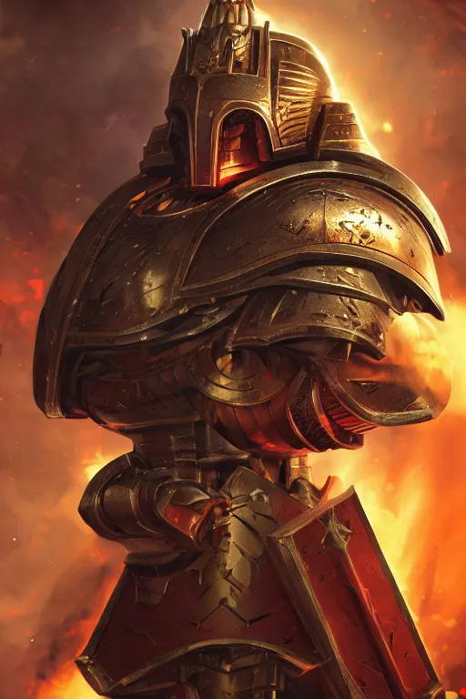 Image similar to armor portrait heros warhammer 4 0 k horus heresy fanart - the primarchs emperor by johannes helgeson animated with vfx concept artist & illustrator global illumination ray tracing hdr fanart arstation zbrush central hardmesh 8 k octane renderer comics stylized