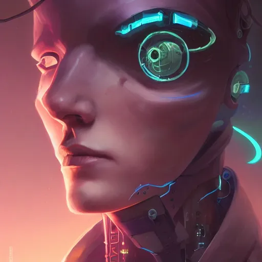 Prompt: a portrait of a handsome cybernetic soothsayer, cyberpunk concept art by pete mohrbacher and wlop and artgerm and josan gonzales, digital art, highly detailed, intricate, sci-fi, sharp focus, Trending on Artstation HQ, deviantart, unreal engine 5, 4K UHD image