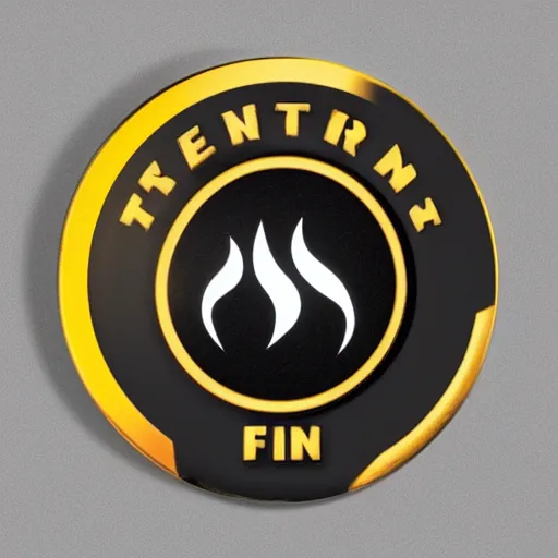 Image similar to an award - winning photo of a retro minimalistic clean fire flames warning label enamel pin, studio lighting, behance