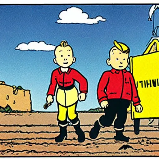 Image similar to a tintin cartoon in canada by herge