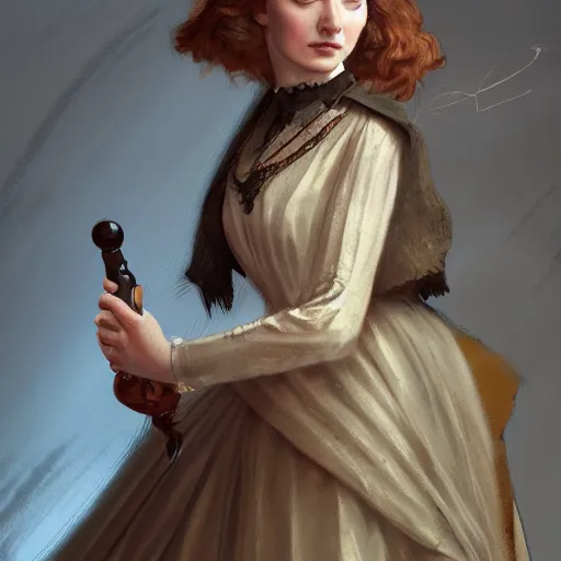 Image similar to eleanor tomlinson posing in victorian garb, highly detailed, digital painting, artstation, concept art, smooth, sharp focus, illustration