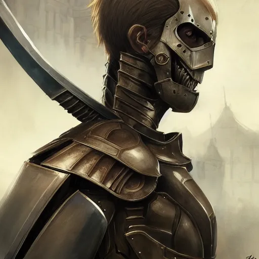 Prompt: portrait of a knight as a titan from attack on titan, fantasy, intricate, elegant, highly detailed, digital painting, artstation, concept art, smooth, sharp focus, illustration, art by artgerm and greg rutkowski