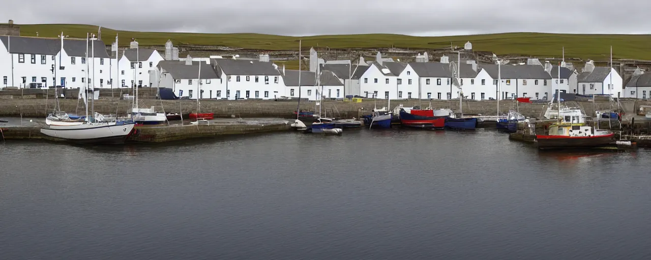 Prompt: the harbour at Stromness orkney, from 'Breaking Bad', Season 4 (2011), cinematic,