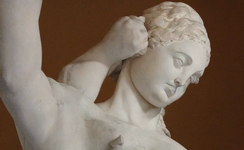 Prompt: “ statue of a women by michelangelo ”