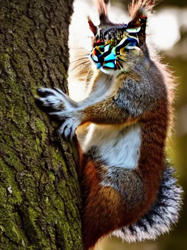 Image similar to the squirrel king, extremely plump, wearing crown of acorns and dandelions, servant squirrels, king arthur's court, low angle, palace, fantasy art, cinematic lighting, realistic, sony 2 4 mm f 4. 0