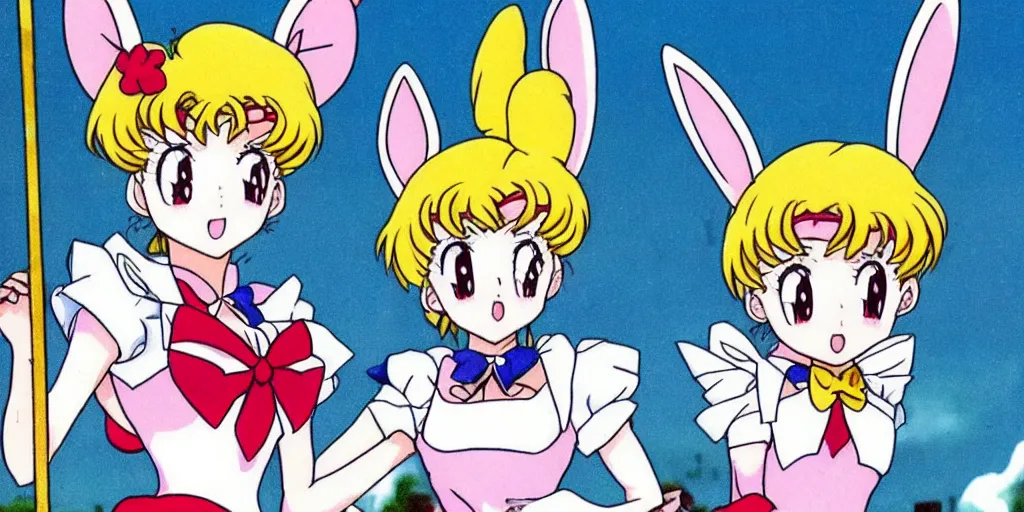 Image similar to a rabbit in the anime Sailor moon