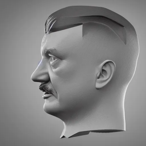 Prompt: donald hitler, low - poly 3 d model, rendered in octane, ambient occlusion