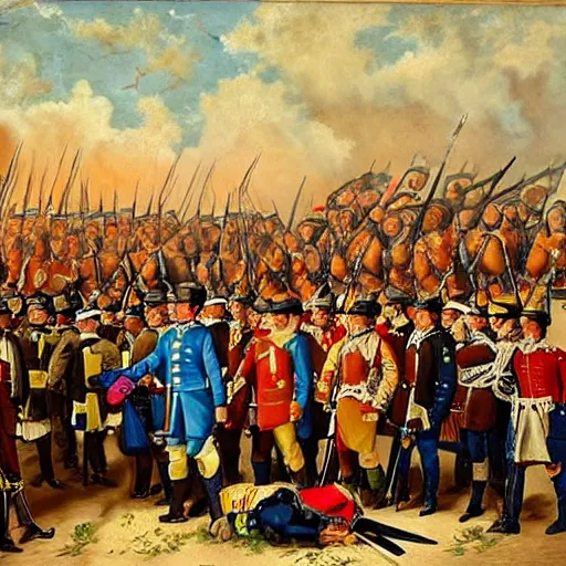 british redcoats revolutionary war painting