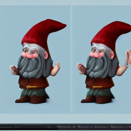 Image similar to gnome-designer panics about the deadline, detailed matter painting, ultra detailed