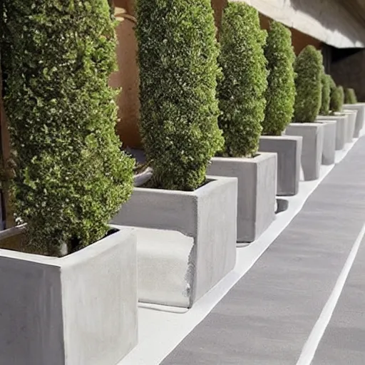 Image similar to creative concrete pots with seatings, olive trees, wpc decking on the floor