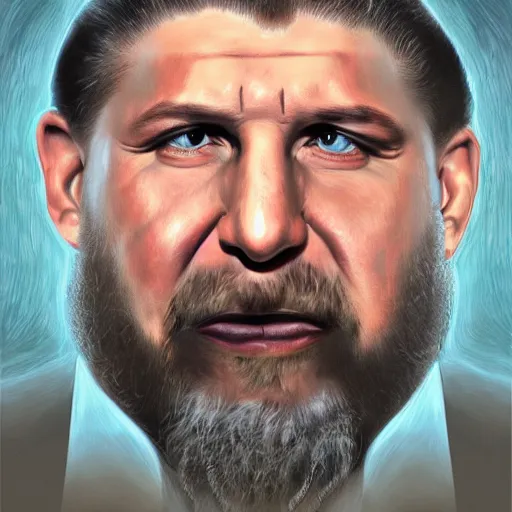 Prompt: portrait of ramzan kadyrov abomination, photo - realistic, color image, 2 k, highly detailed, by h. r. giger