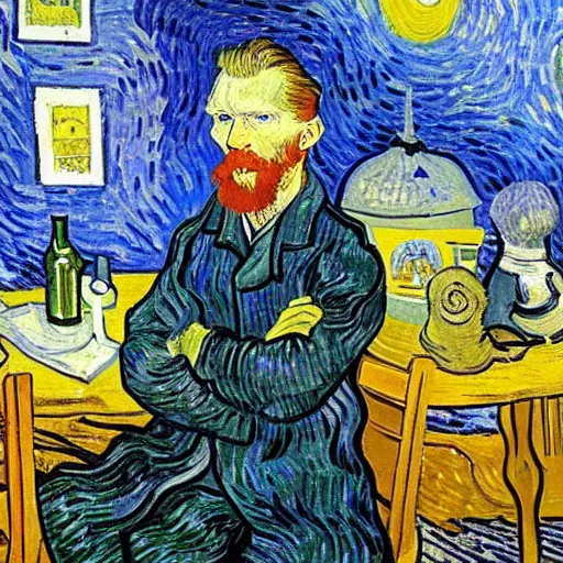 Prompt: van gogh chilling in aruba