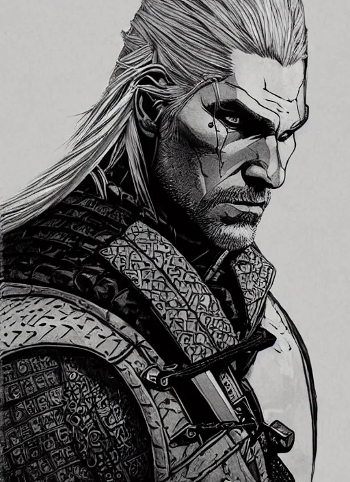 Geralt of Rivia  The Witcher  Signed ORIGINAL Drawing by Tom Hodges 11   Pristine Auction