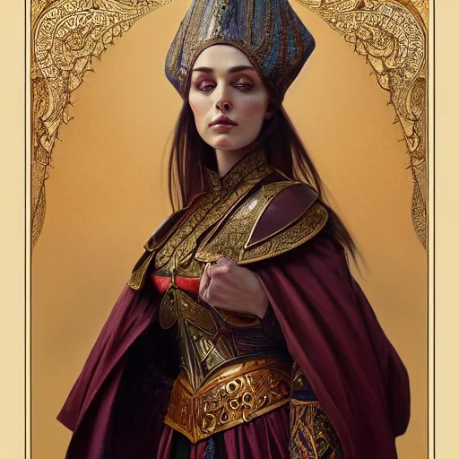 Prompt: bilie eilish portrait of ottoman sultan gog, female, clear face, symetrical, masculine, full body, 4 k, fantasy, intricate, elegant, highly detailed, digital painting, artstation, concept art, matte, sharp focus, illustration, art by artgerm and greg rutkowski and alphonse mucha