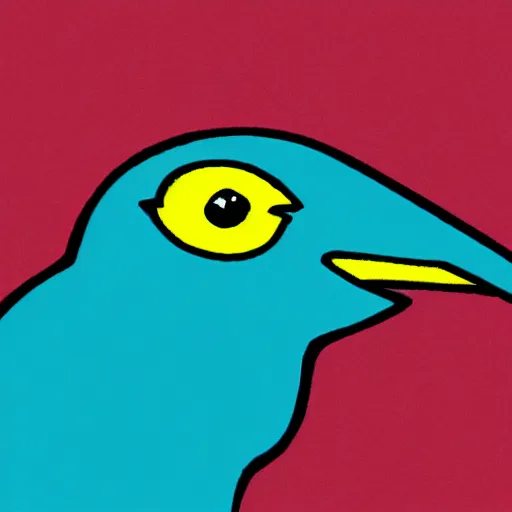 Image similar to bird looking directly into camera in cartoon style