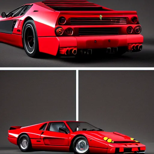 Prompt: ferrari 288 gto, hypermaximalistic, high details, cinematic, 8k resolution, beautiful detailed, insanely intricate details, artstation trending, octane render, unreal engine,