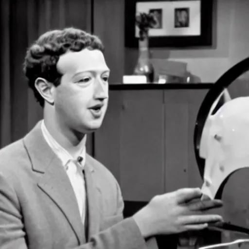 Prompt: mark zuckerberg in i love lucy ( 1 9 5 1 )