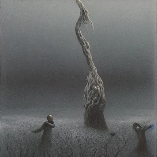 Prompt: 🍁 by zdzisław beksinski