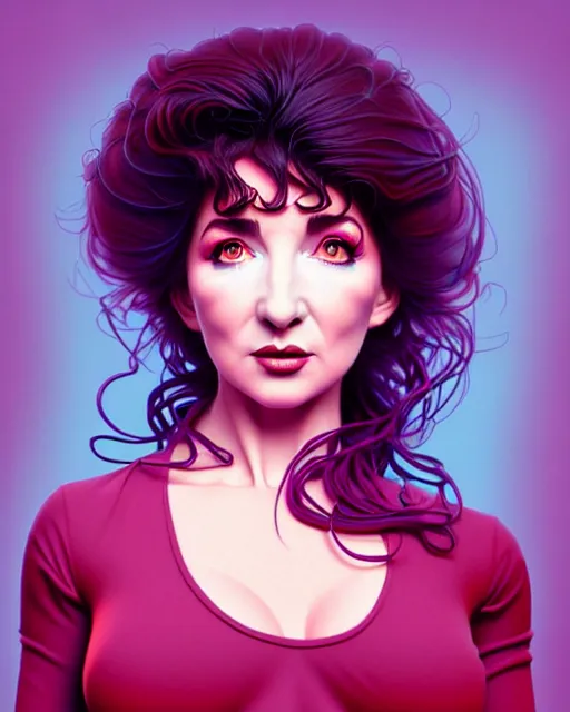 Prompt: richly detailed color illustration kate bush illustrated by artgerm and mina petrovic and timothy kong and marina federovna. 3 d shadowing