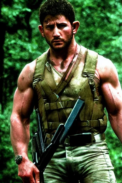 Image similar to chris redfield in rambo ( film series ), realistic photo