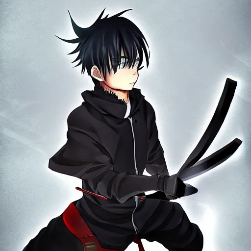 Anime Male Ninja With Black Hair