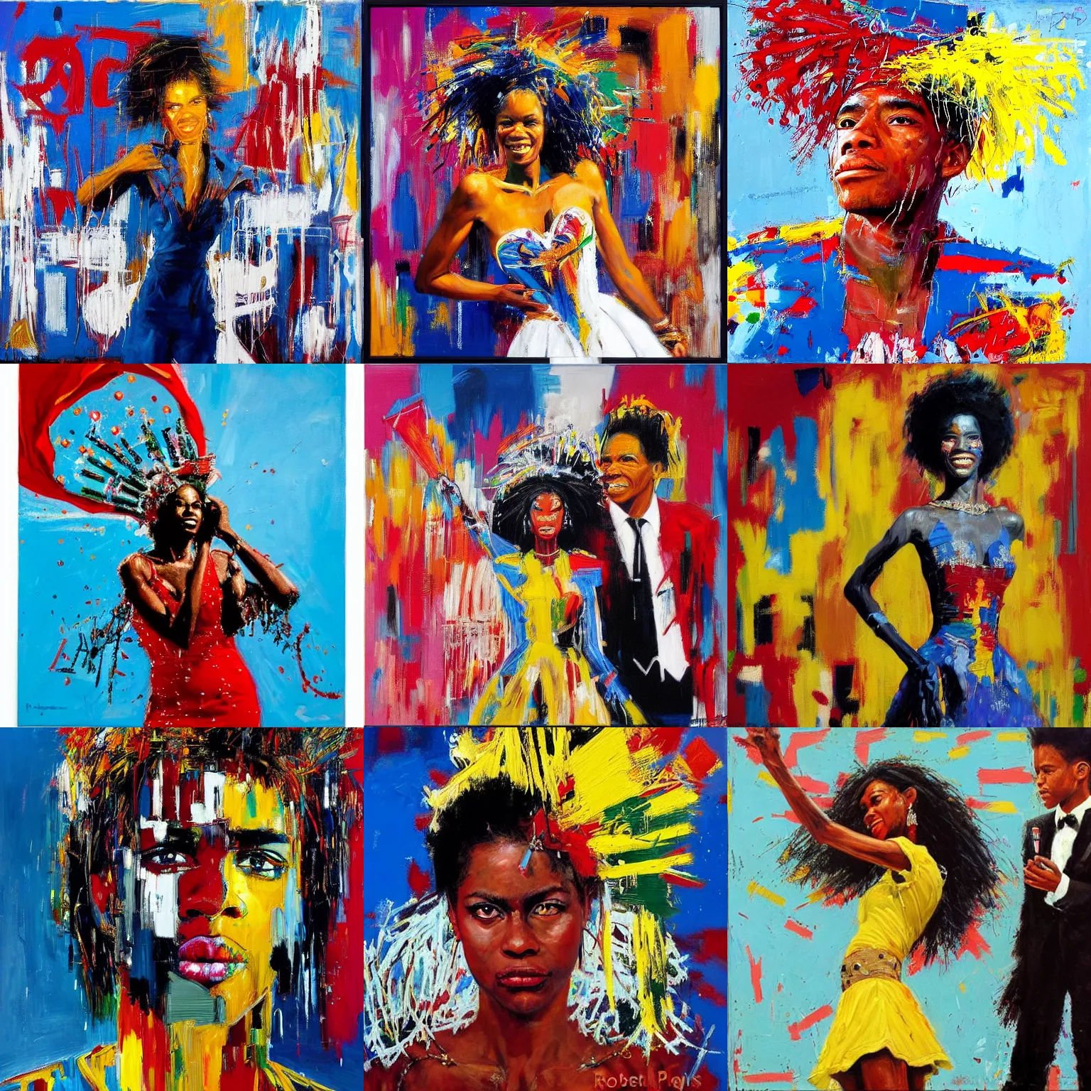 Prompt: miss of the world, by robert hagan and basquiat