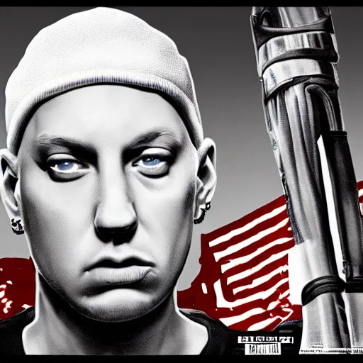 Image similar to eminem looses himself cover art 4 k uhd artstation trending