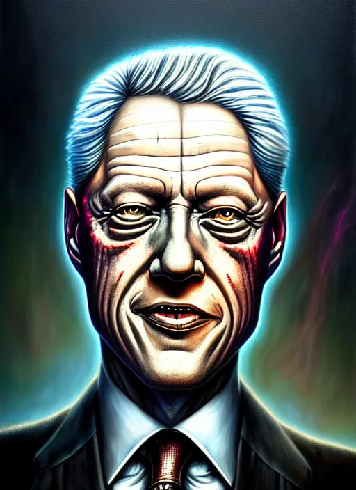 Image similar to lovecraft biopunk portrait of president bill clinton by tomasz alen kopera and peter mohrbacher