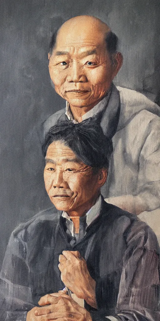 Image similar to painting portrait of a man by yongbo zhao