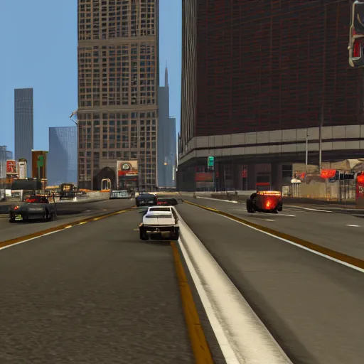 Prompt: in - game screenshot of grand theft auto : chicago