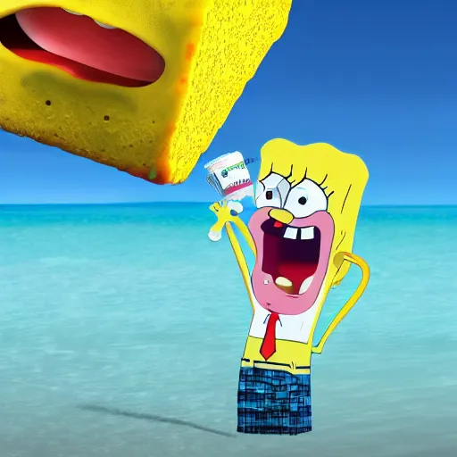 Image similar to Donald Trump in SpongeBob SquarePants body, hyper realistic photography, 8k,