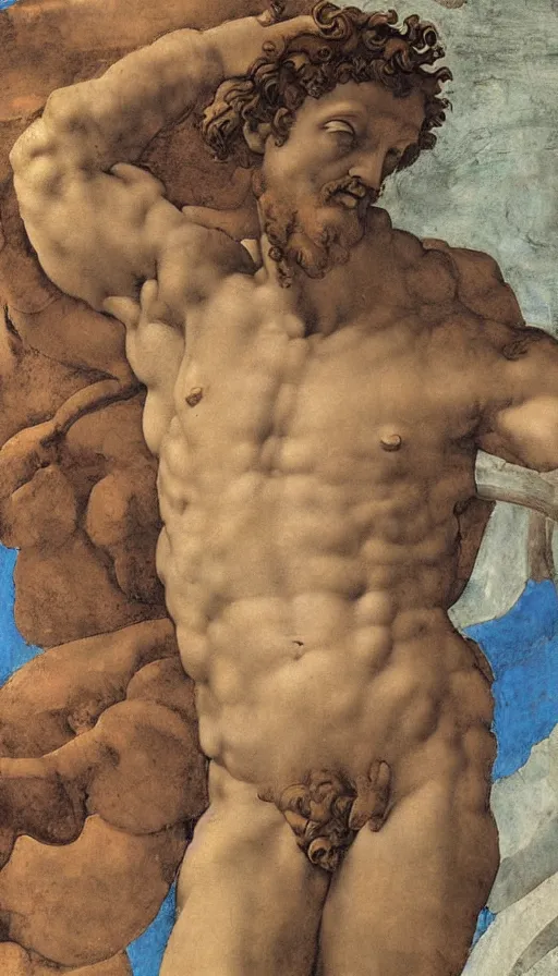 Image similar to Michelangelo\'s painting of David