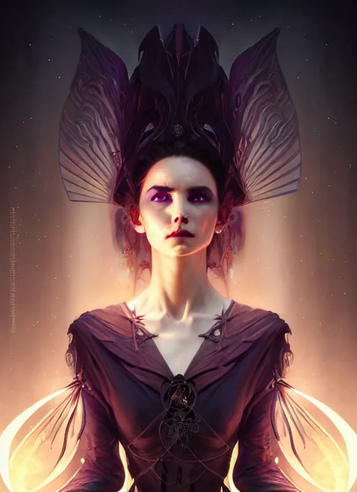 Image similar to a beautiful cinematic female Necromancer Sorceress, galatic shamen with Quantum energy fantasy, fantasy magic, undercut hairstyle, dark light night, intricate, elegant, sharp focus, illustration, highly detailed, digital painting, concept art, matte, art by WLOP and Artgerm and Greg Rutkowski and Alphonse Mucha, masterpiece