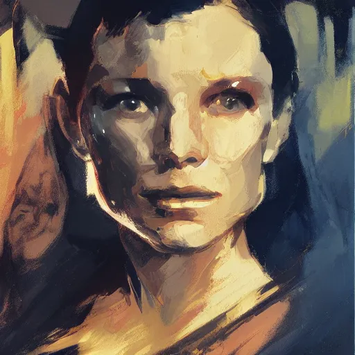 Image similar to data from star trek, intricate, elegant, highly detailed, greg manchess, mucha, liepke, ruan jia, jeffrey catherine jones, ridley scott