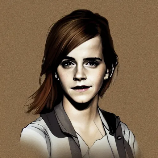 Prompt: emma watson light novel illustration