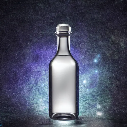 Image similar to the universe contained in a bottle, insanely detailed, unreal render, dramatic light