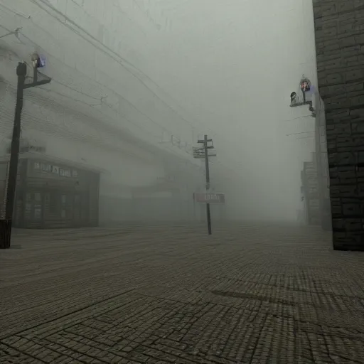 Prompt: silent hill in style of minecraft, highly detailed, realistic, 8 k