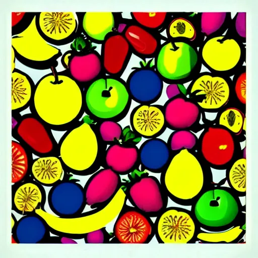 Image similar to fruits, pop art