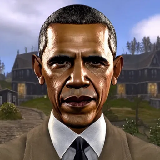 Prompt: barack obama in elder scrolls oblivion