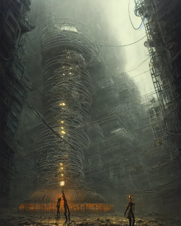 Prompt: low angle shot of a cyberpunk robot character in chernobyl, intricate, elegant, highly detailed, centered, digital painting, artstation, concept art, smooth, sharp focus, illustration, artgerm, tomasz alen kopera, peter mohrbacher, donato giancola, joseph christian leyendecker, wlop, boris vallejo