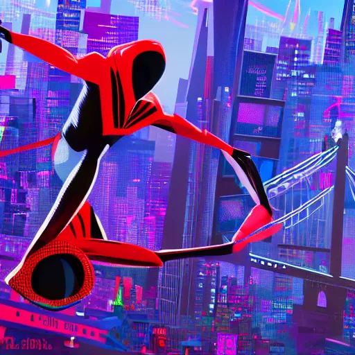 Image similar to london in the style of into the spiderverse, digital art, 8 k,