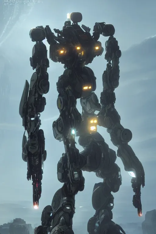 Image similar to anthem futuristic medium size mech tank by masamune shirow and makoto kobayashi, rescue labels, exposed exoskeleton, big medium small shape, low angle, epic, cinematic lighting, insanely detailed, photoreal, white overtones, trending on art station, 8 k, deep focus