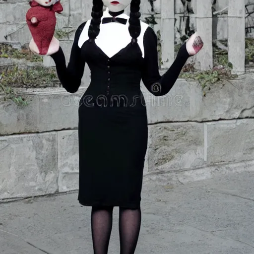 Prompt: wednesday addams ( christina ricci ) addams family highres stock photography image