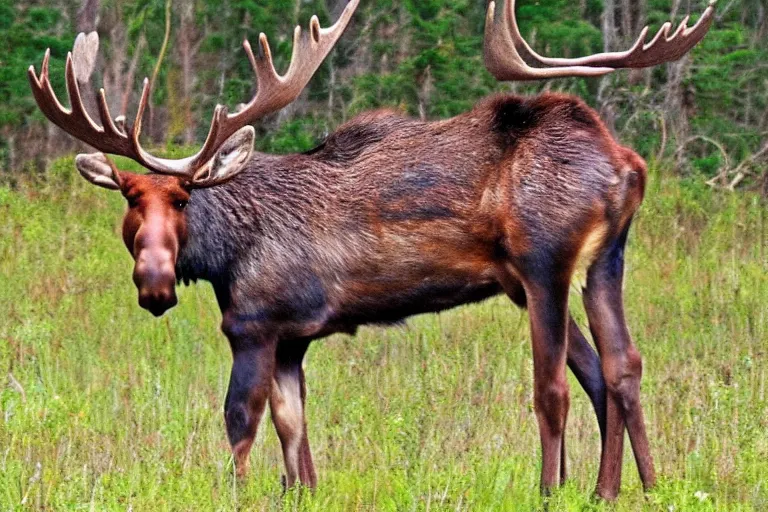 Prompt: half moose, half 🦬