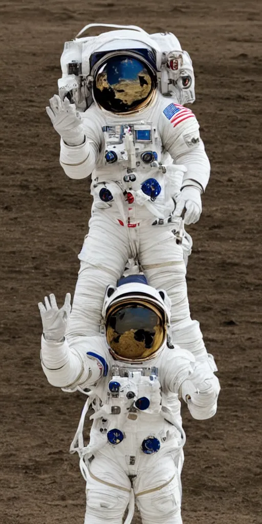 Image similar to astronaut wearing horse head mask