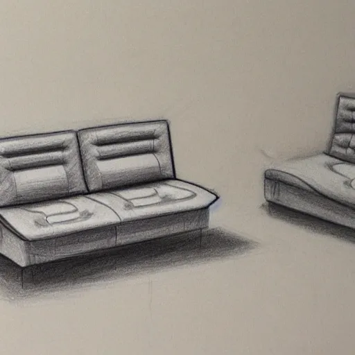 Image similar to drawing of concept sofa by Japanese engineers, blade runner style, 3d, photorealism