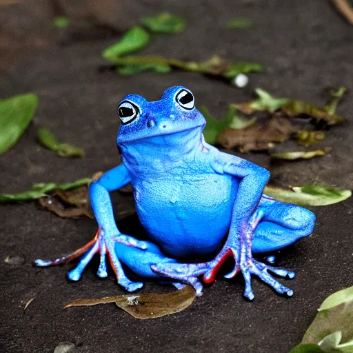 Image similar to a blue frog