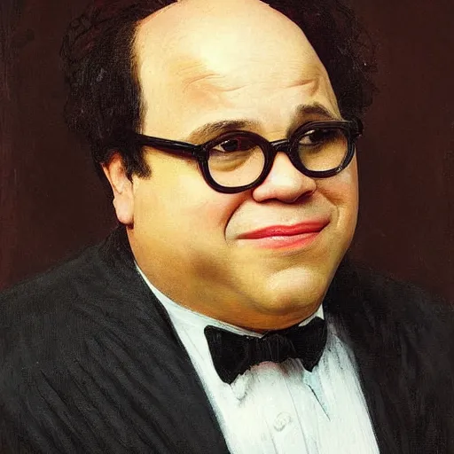 Image similar to danny davito frank reynolds movie actor photograph, portrait, famous painting, by ilya repin